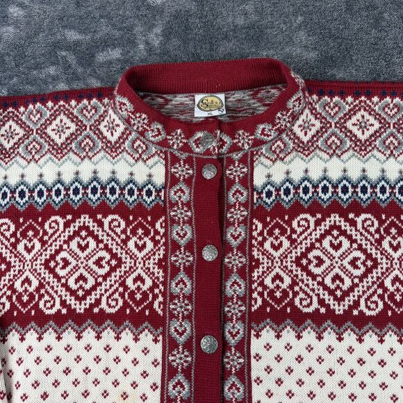 Vtg Selbu Knittings Of Norway Pure New Wool Fair Isle Nordic Cardigan XL *Read - Picture 2 of 16